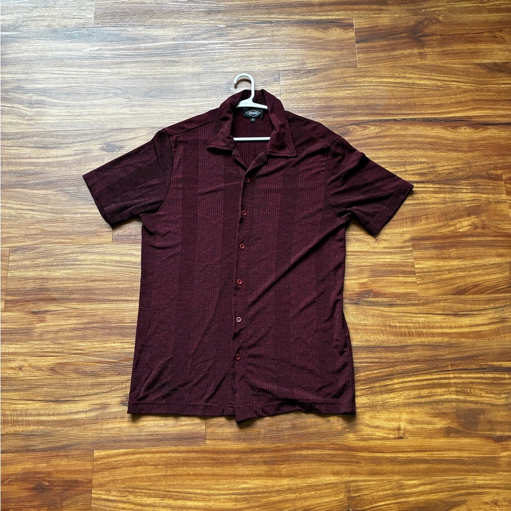 Classic Burgundy Button-Down Shirt for Men